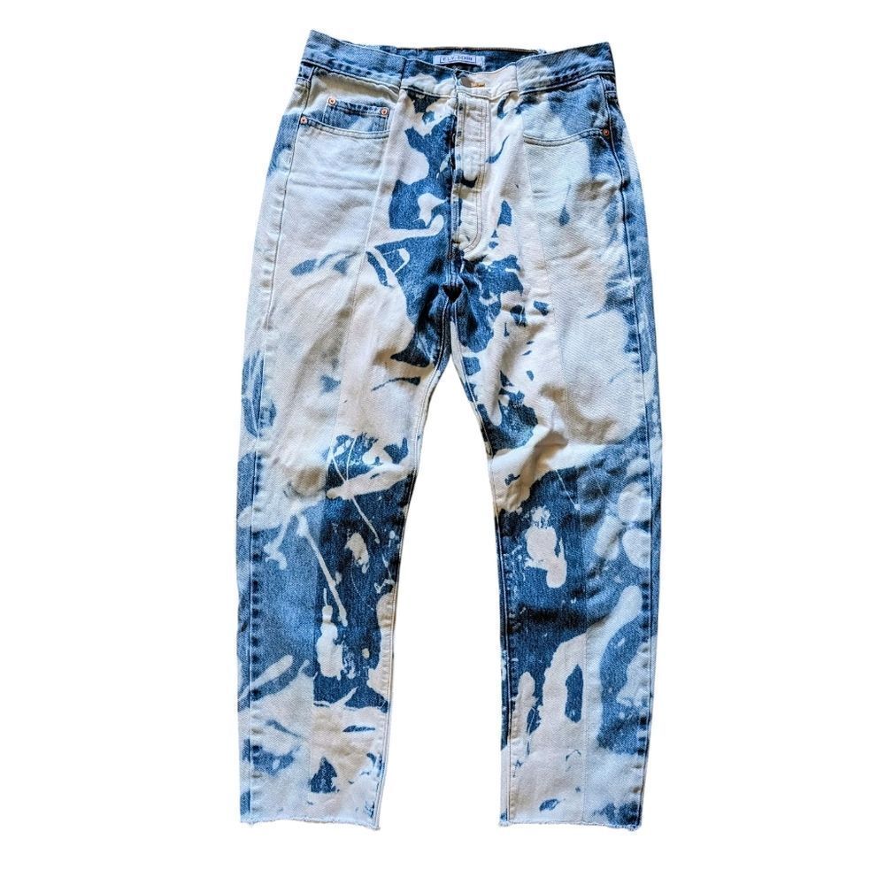 E.L.V. Denim blue /Bleached straight leg high waist (32)